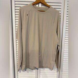 RHONE Men's Light Beige Long Sleeve Shirt